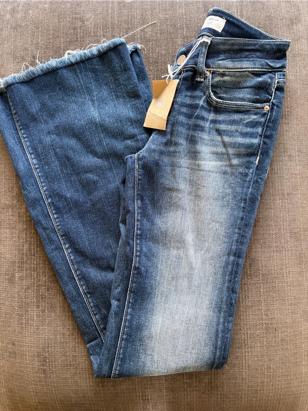 BKE Medium Wash Denim Flare Jeans - Blue